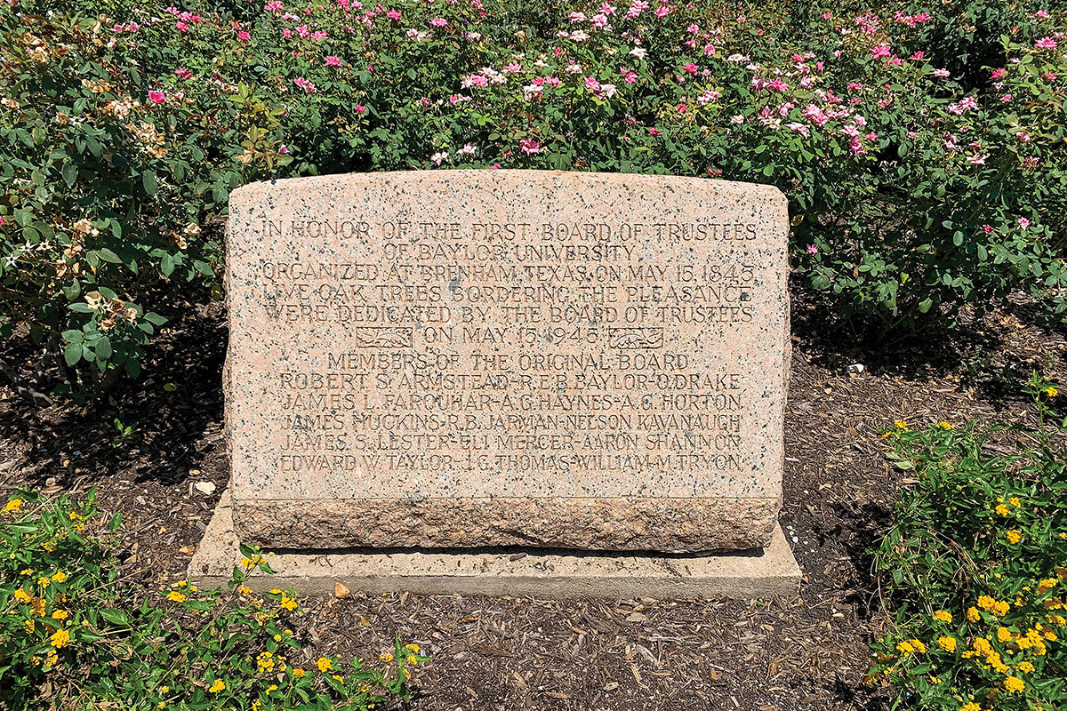 Baylor's First Board of Trustees Monument