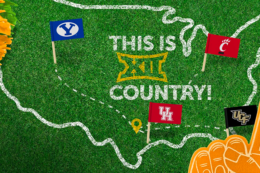 Illustration of new teams welcomed into the Big 12